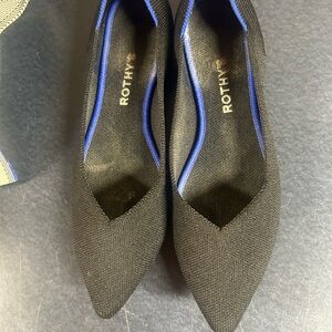 Rothy's Women's Flats in Black with Blue Accents